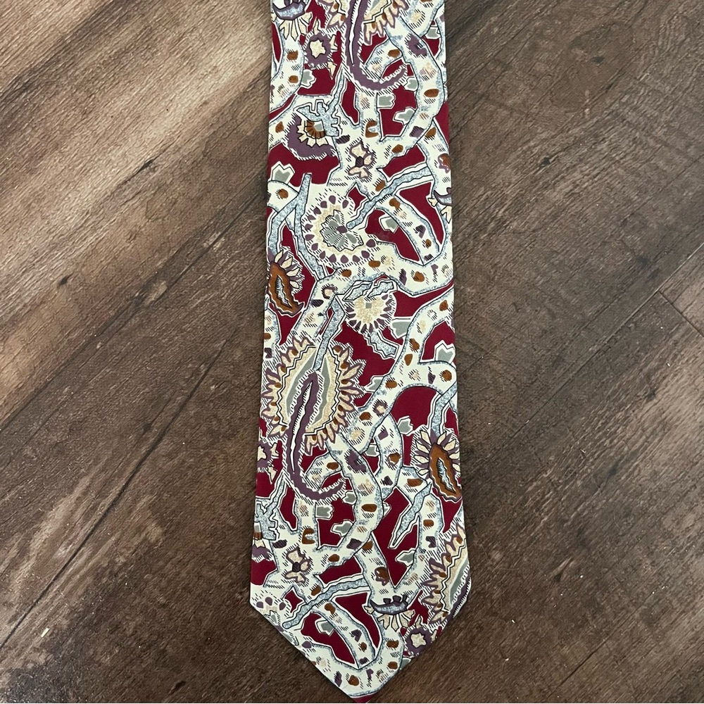 Dior Paisley Tie - Burgundy and Gold